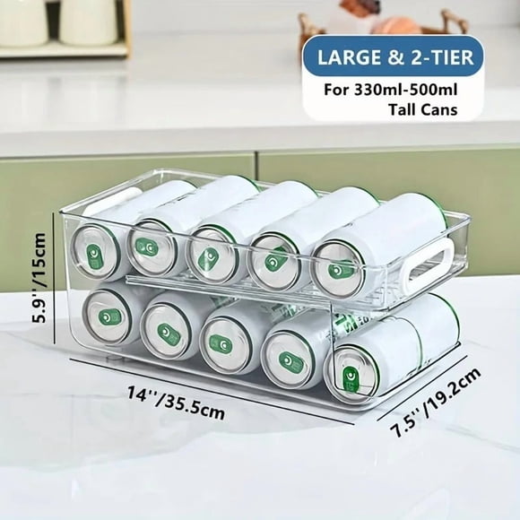 Typpkmm Dispensador De Latas De Refresco De 1/2 Niveles Para Refrigerador