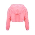 thumbnail image 3 of renvena Kids Girls Long Sleeves Pullover Hooded Sweatshirts Crop Tops Hip Hop Cropped Hoodie Size 4-16 A Pink 12, 3 of 7
