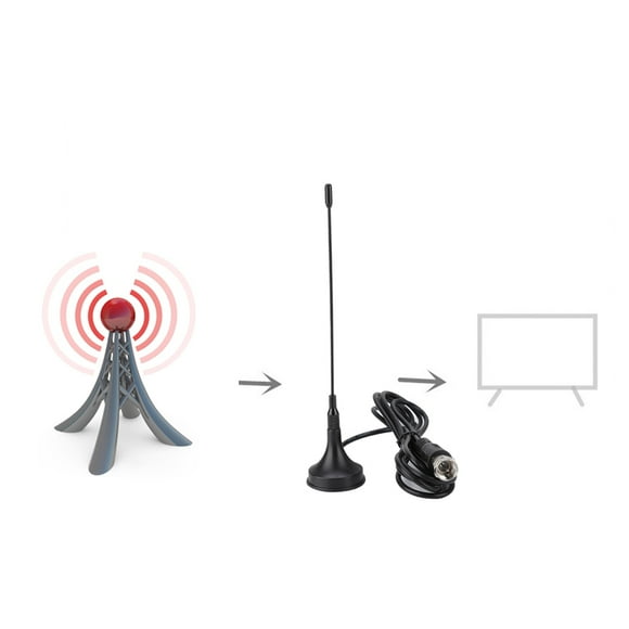 FAGINEY Dual Band Antenna 1.5m F 12cm Rod DVB-T Suction Cup Antenna Wireless TV Antenna Indoor TV Antenna