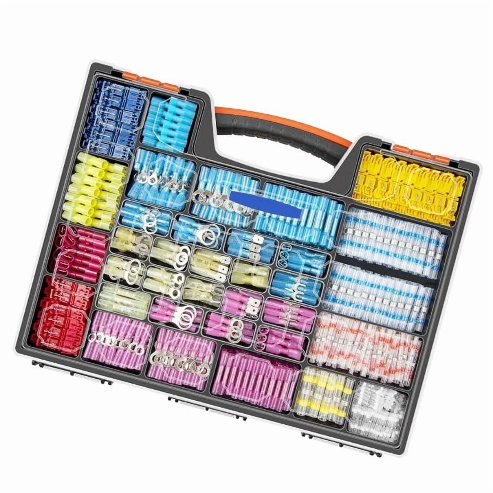 1500pcs Heat Shrink Spades Terminals Connectors set Electrical Spades Connectors Assortment for Quick Wire Connection