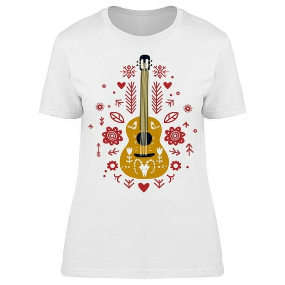 Guitar Hawaiian Style T-Shirt Women -Image by Shutterstock, Female Medium
