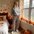 thumbnail image 4 of Trgacdwlo Halloween Lounge Pants Women Fleece Vintage Ghost Pattern Pajama Bottoms Women Winter Warm Womens Fuzzy Pajama Pants, 4 of 6