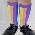 thumbnail image 4 of Toddlers Boys Girls Rainbow Stripe Socks Kids Colorful Cotton Crew Socks,6Pack,1-12 Years, 4 of 12