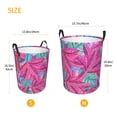 thumbnail image 5 of XMXT Collapsible Laundry Basket, Magenta Tropical Botanical Print Waterproof Laundry Hamper, 40L Pink, 5 of 8