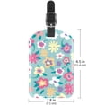 thumbnail image 6 of Square 2Pack PU Leather Cute Blue Floral Flower Cruise Luggage Tag with Privacy Cover and Name ID Tag for Travel Handbags Backpacks Luggage Tags, 6 of 6