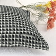 thumbnail image 4 of REGALWOVEN 1 Pc Plaid Pillow Covers with Pattern Decorative Pillow Cases Retro Square Cushion Covers Gray Grid 20" x 20", 4 of 6