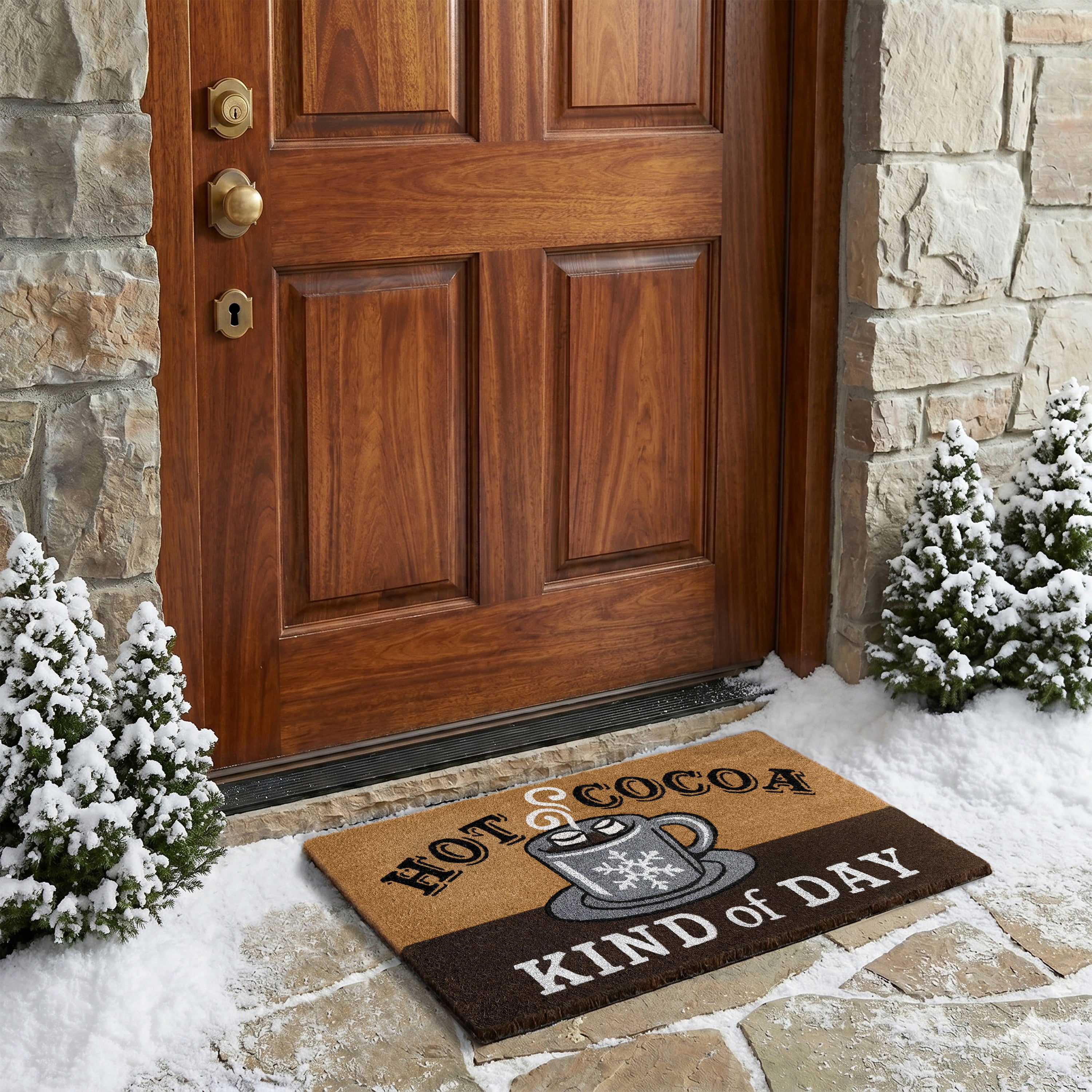 Achim Printed Coir Holiday Doormat 18" x 30" - Hot Cocoa