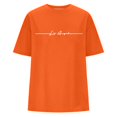 thumbnail image 4 of JIRNDf Hauts pour Femmes Tendance d'Été T-Shirts Surdimensionnés à Imprimé de Lettres Col Rond Manches Courtes Manches Courtes Décontracté Ample Sport Décontracté Uni Adolescentes Jolis T-Shirts Graphiques pour Femmes Chemises Orange m, 4 of 4