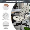 thumbnail image 3 of SCRAWLGOD Paws Spots Beige 3 Pcs Set Removable Office Chair Cover with Armrest Protector Stain Resistant Swivel Chair Slipcover Universal High Back Chair Covers, L, 3 of 7