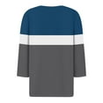 thumbnail image 4 of JULMCOMO Half Sleeve Summer Tops for Women 2024 Summer V Neck Button down T Shirts Basic Striped Color Block Print Tees Loose Fit Dressy Casual Blouse Royal Blue L, 4 of 4