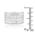 thumbnail image 3 of Precious Stars Precious Stars R06482R-C01-08 Zircon Cubique Taille Princesse et Baguette Ton Argent, Grand Bande à 4 Rangées, 3 of 4