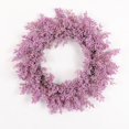 thumbnail image 4 of Guirnalda de flores flocadas artificiales, adorno de 18 pulgadas, decoración de fondo de fiesta Rosado Macarena Corona de puerta delantera, 4 of 5