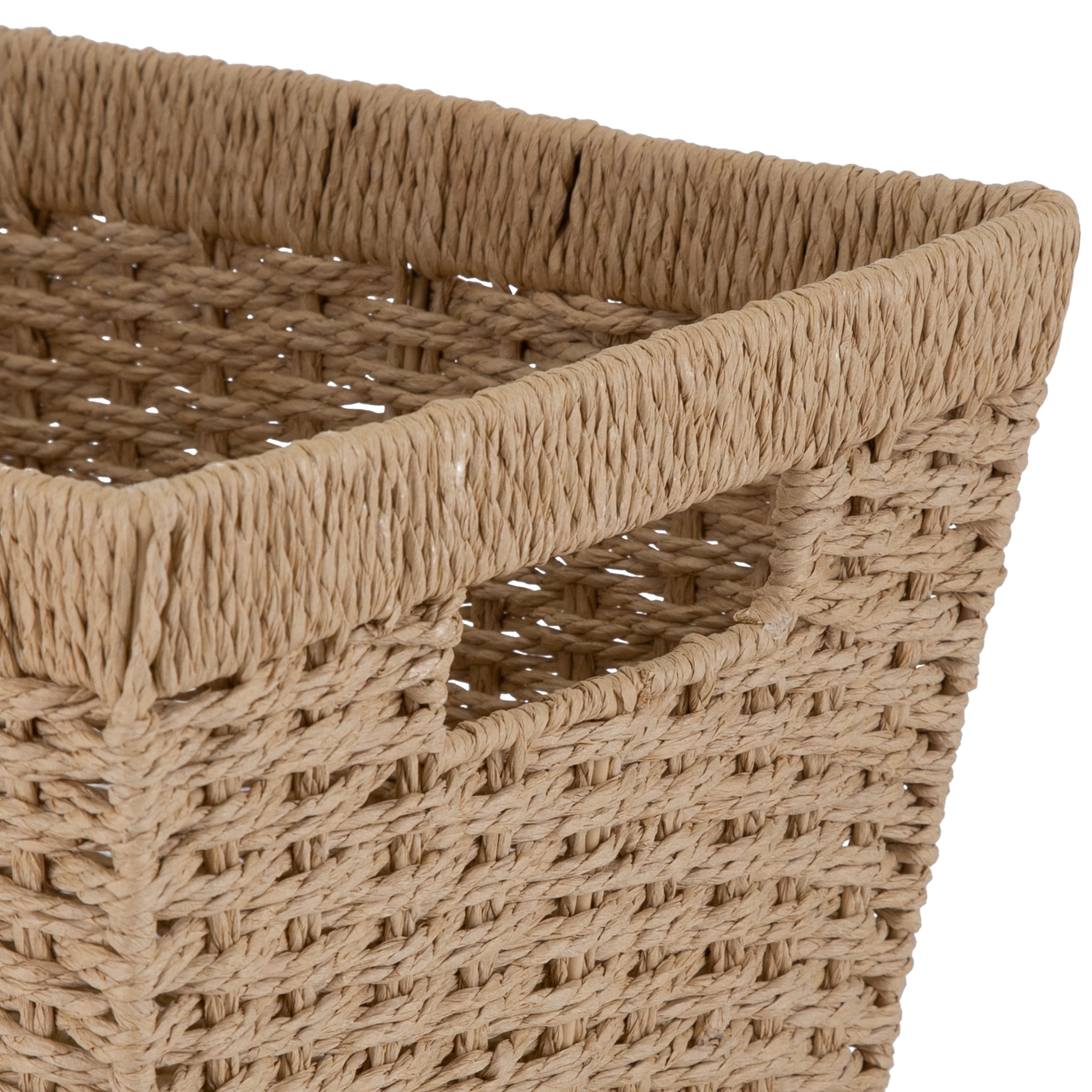 Simplify Dutch Weave Paper Rope Decorative Basket, Handles