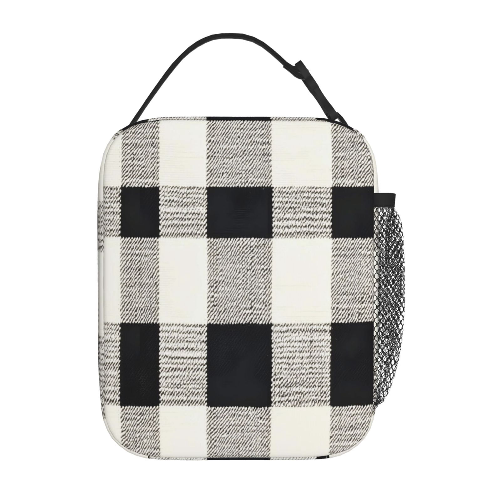Lunch Bag For Women Men Insulated Portable Lunch Box Bento Box Office Picnic Travel Cooler Bag White Buffalo Plaid Check Tartan Scotland_1