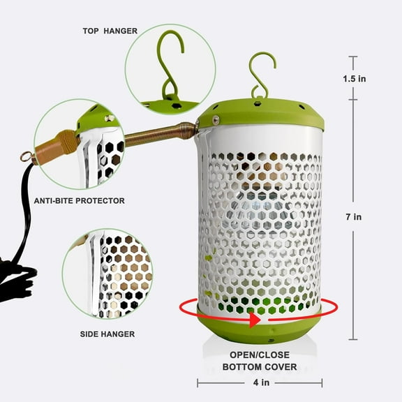 Pet Heater with Intelligent Thermostat, Compact Anti-bite Cord, Red Light Lamp, Small Animal Winter Warming Equipment (50W)