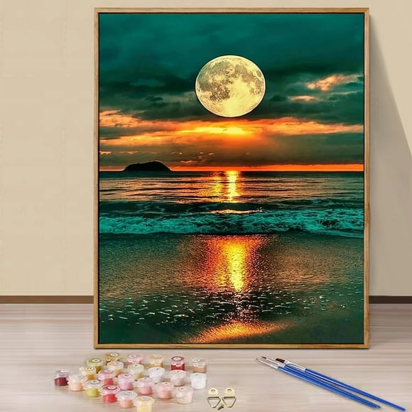 JYLMOOD DIY Paint by Number for Adults, Easy Painting by Numbers for Gift Home Wall Decor 16x20in without Frame, Colored Canvas