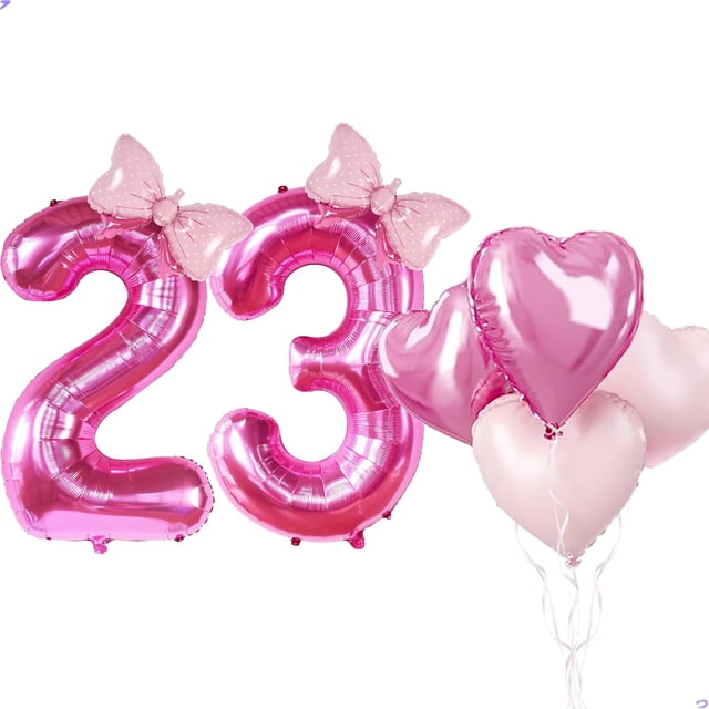 Set de globos de cumpleaños Florisland número 23 rosa de 40"