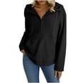 thumbnail image 3 of Timegard Womens Sweatshirts Hoodies Long Sleeve Half Zip Drop Shoulder Fall Casual Loose Pullover Top, 3 of 6