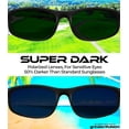 thumbnail image 5 of Grinderpunch Super Dark CAT 4 Sunglasses Polarized Blackout Lenses for Light Sensitivity & Migraine Relief Wrap Around - Gloss Black Superdark, 5 of 7