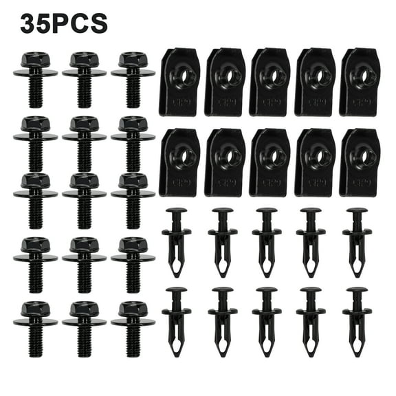35Pcs Engine Under Cover Splash Shield Guard Body M6 Bolts U-nut Clips for Dodge