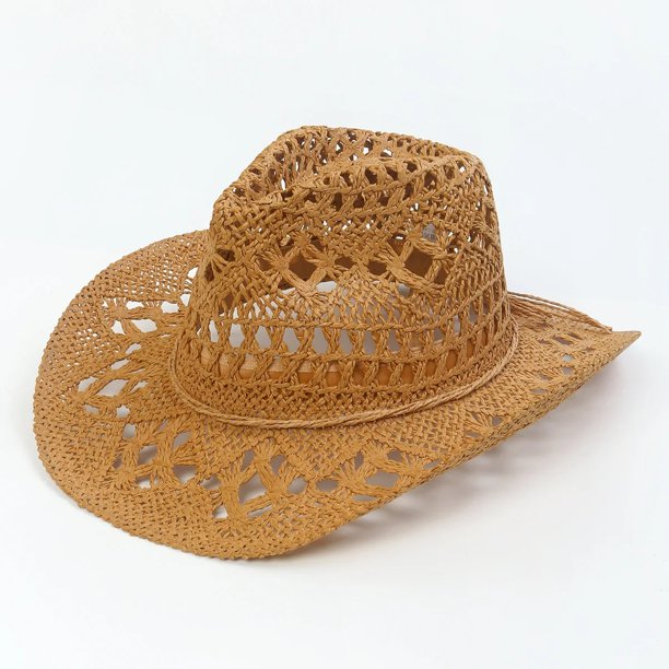 Sombrero de paja hecho a mano para mujer, nuevo estilo, Riviera francesa, vacaciones en la playa, tejido calado, gorra con protección solar superior plana, talla grande