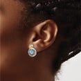 thumbnail image 3 of 14K/Silver Two-Tone Shey Couture Sterling Silver Antiqued With 14K Accent Light Swiss Blue Topaz Post Earrings (Width 12.3) (Length 17.1) - Jbsp, 3 of 5
