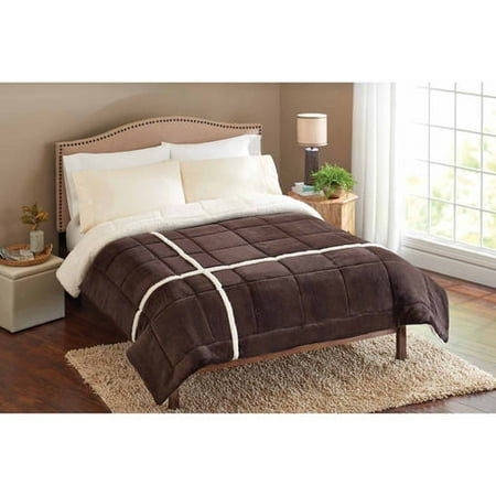 Better Homes & Gardens Velvet Plush Reverse to Sherpa Bedding Comforter