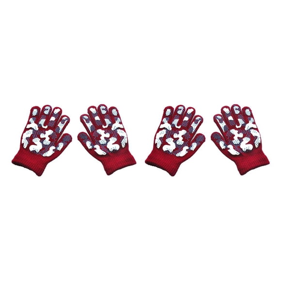 Sonducket 1 par de guantes de invierno para niños, guantes para niños, exquisitas cubiertas para dedos artesanales de punto cálido con patrón de Rojo+Camuflaje 2piezas Sonducket CBP367322