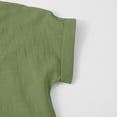 thumbnail image 5 of TIREOW Girls Cotton Linen Button Down Shirt, Short Sleeve V-Neck Casual Summer Blouse for Teens, 5 of 9