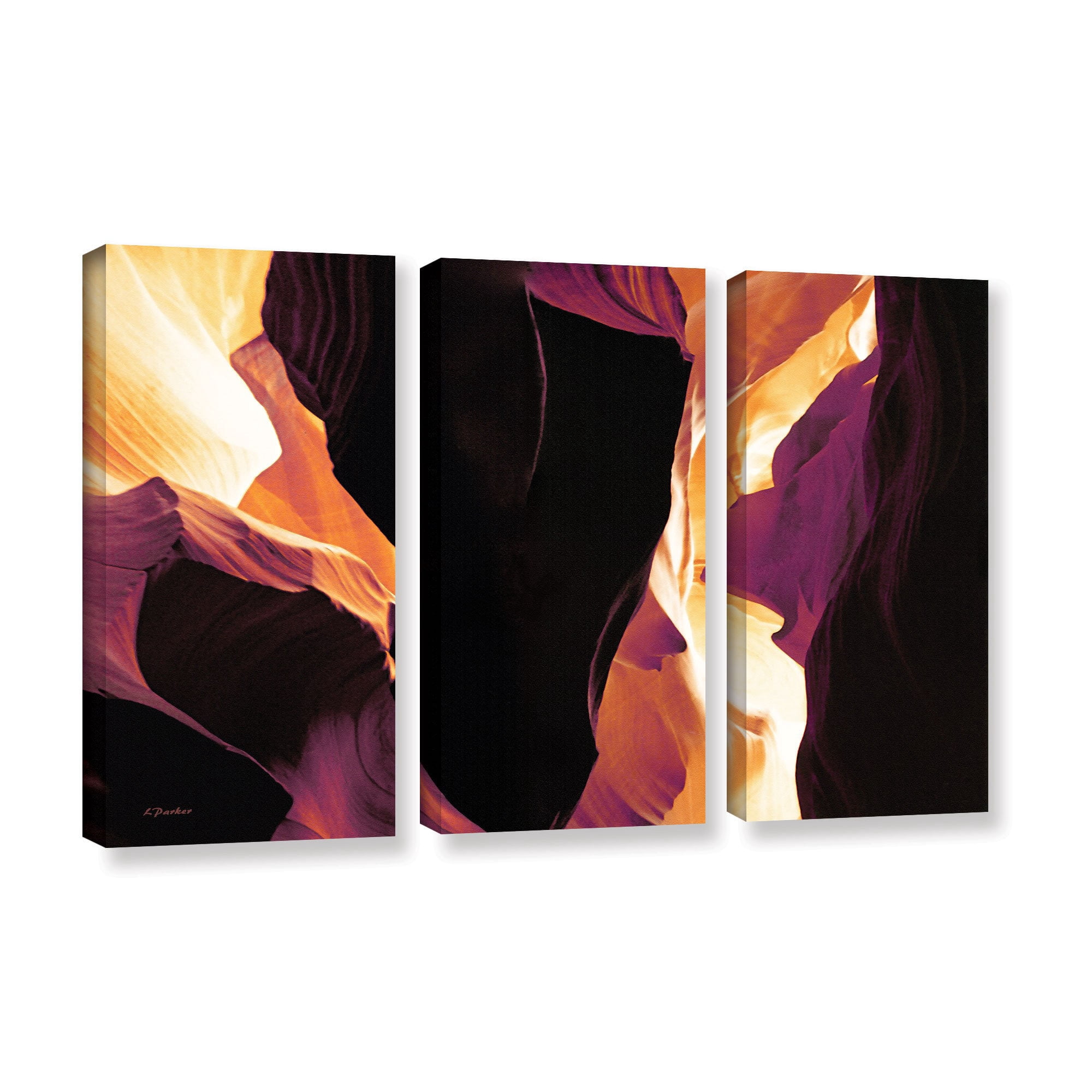 ArtWall Linda Parker "Slot Canyon Light From Above 1" 3-Piece Gallery-wrapped Canvas Set