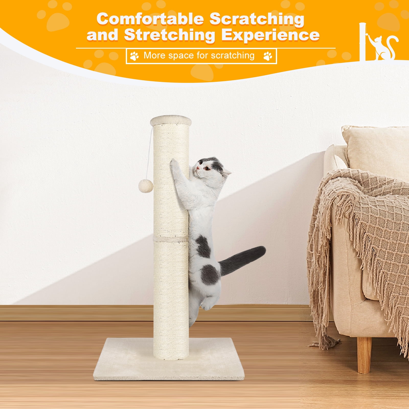 cat scratching post 34 inch mid