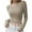 Khaki, variant on AherBiu Crop Tops for Women Fuzzy Warm Long Sleeve Going out Tops Basic Layer Shirts Sweater Blouse