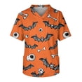 thumbnail image 2 of Domuza Mens Scrubs Top Oversized V-Neck Short Sleeve Novelty Funny Print Nursing Top Soft Comfort Elastic Working Uniform with Pockets Saffron XXL, 2 of 5