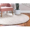 thumbnail image 4 of Unique Loom 3146001 5 x 5 ft. Davos Shag Round Rug, Linen, 4 of 4