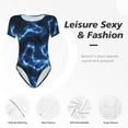 thumbnail image 6 of Gaeub Blue Lightning Women'S Short Sleeve One Piece Swimsuit Sexy High-Waisted Bodysuit For Swimming, Beach, Sports - Small, 6 of 9