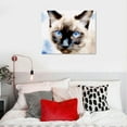 thumbnail image 4 of Nawypu Siamese Cat Canvas Wall Art Decor With Stunning Blue Eyes , Unique, Realistic Siamese Cat Watercolor Picture Wall Art Decoration For Bedroom, Living Room, Kitchen, Family Bathroom, Home, 4 of 4