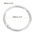 thumbnail image 2 of Shower Curtain Rings,20pcs - Carbon Steel Round Snap Shower Curtain Hooks, 1.5 Inch Loose Leaf Binder Rings (Silver), 2 of 5