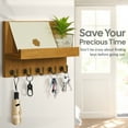 thumbnail image 3 of Key Holder for Wall, Dinosam Mail Organizer Wall Mount with 7 Sturdy Key Hooks and Mail Holder Shelf, Key Organizer Key Rack Entryway Wall Decor (Light Brown), 3 of 7