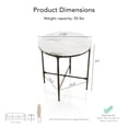 thumbnail image 3 of Aureum Modern Genuine Marble Top End Table with Metal Frame, White and Dark Bronze, 3 of 9