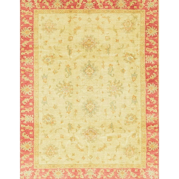 Ahgly Company Machine Washable Indoor Rectangle Abstract Orange Area Rugs, 6' x 9'