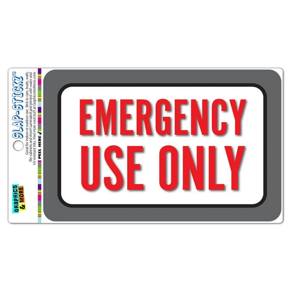 Emergency Use Only SLAP-STICKZ(TM) Automotive Car Window Locker Bumper Sticker
