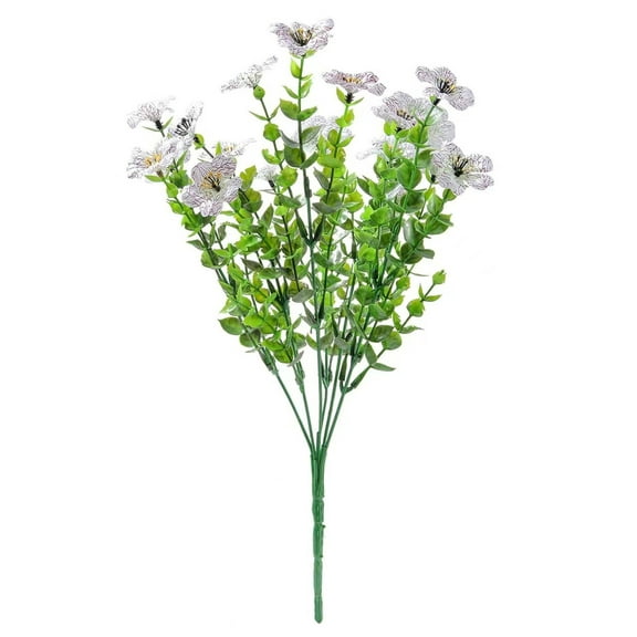 Artificial Flowers,7-Pronged Faux Plants Fake Flowers Outdoor Decor,Realistic Plastic Plant Colorful Daisy UV Resistant for Porch Patio Home Yard Garden Window Box Pot Planters