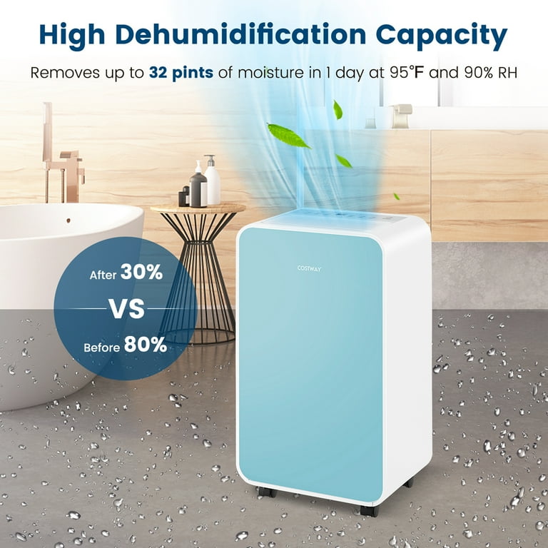 32 Pints Home Dehumidifier for Space up to 1,750 Sq. Ft - YAUFEY