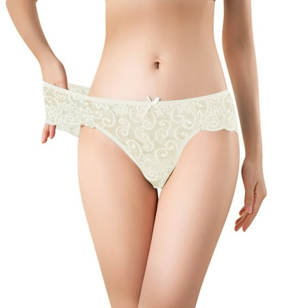 LARUYEKO Low Hollow Sexy Comfortable Bow Ruffle Lace Waist Underwear Women s Women s Panties Women s Cotton Underwear High Waisted Ladies Full Coverage Panties High-Cut Stretch Cool Underwear