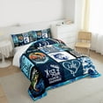 thumbnail image 3 of Feelyou Hunting and Fishing Queen Comforter Set, Rustic Pike Fish Bedding Sets, Vintage Blue Patchwork Bedding Comforter Set, Super Cozy Room Decor, 3-Piece, 3 of 8