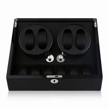 Quiet Automatic Rotation 4+6 Watch Winder Display Box Storage Holder Case