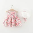 thumbnail image 4 of Zanarzt Toddler Summer Birthday Dress Baby Girl Dresses Toddler Infant Girl Clothes Sleeveless Bowknot Flower Sundress Summer Ruffle Dress with Hat 18-24 Months,RD1, 4 of 9