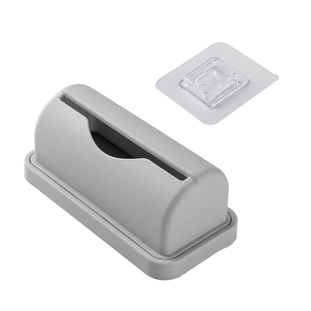 Yuarrent Elegante dispensador de bolsas de basura para montaje en pared, accesorio para gabinete de sala de estar que ahorra espacio Organizadores de utensilios de cocina Gris 15.1x7.5x6.3 cm
