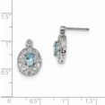 thumbnail image 2 of 925 Sterling Silver 14k Sky Blue Topaz Diamond Earrings Drop Dangle, 2 of 6