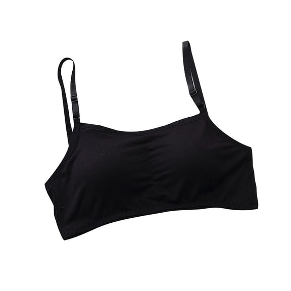 Xfvqtps Womens Bras No Underwire Adjustable Spaghetti Strap Removable Padded Solid Color Pullover Comfortable Breathable Daily Bras Black